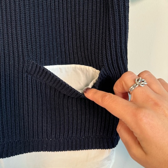 Tory Burch Rosemary Twofer Short Sleeve Layered Sweater Size Small - Picture 6 of 9